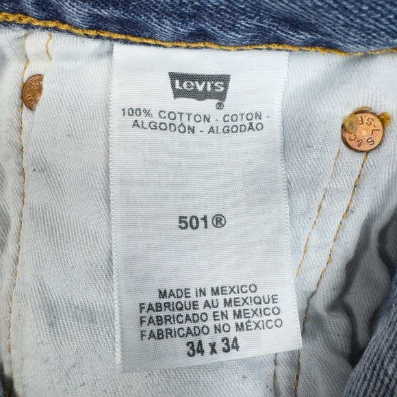 Levi's 501 XX Original Men's 32x32.5 Blue Straight Leg Cotton Denim Jeans - Picture 7 of 9